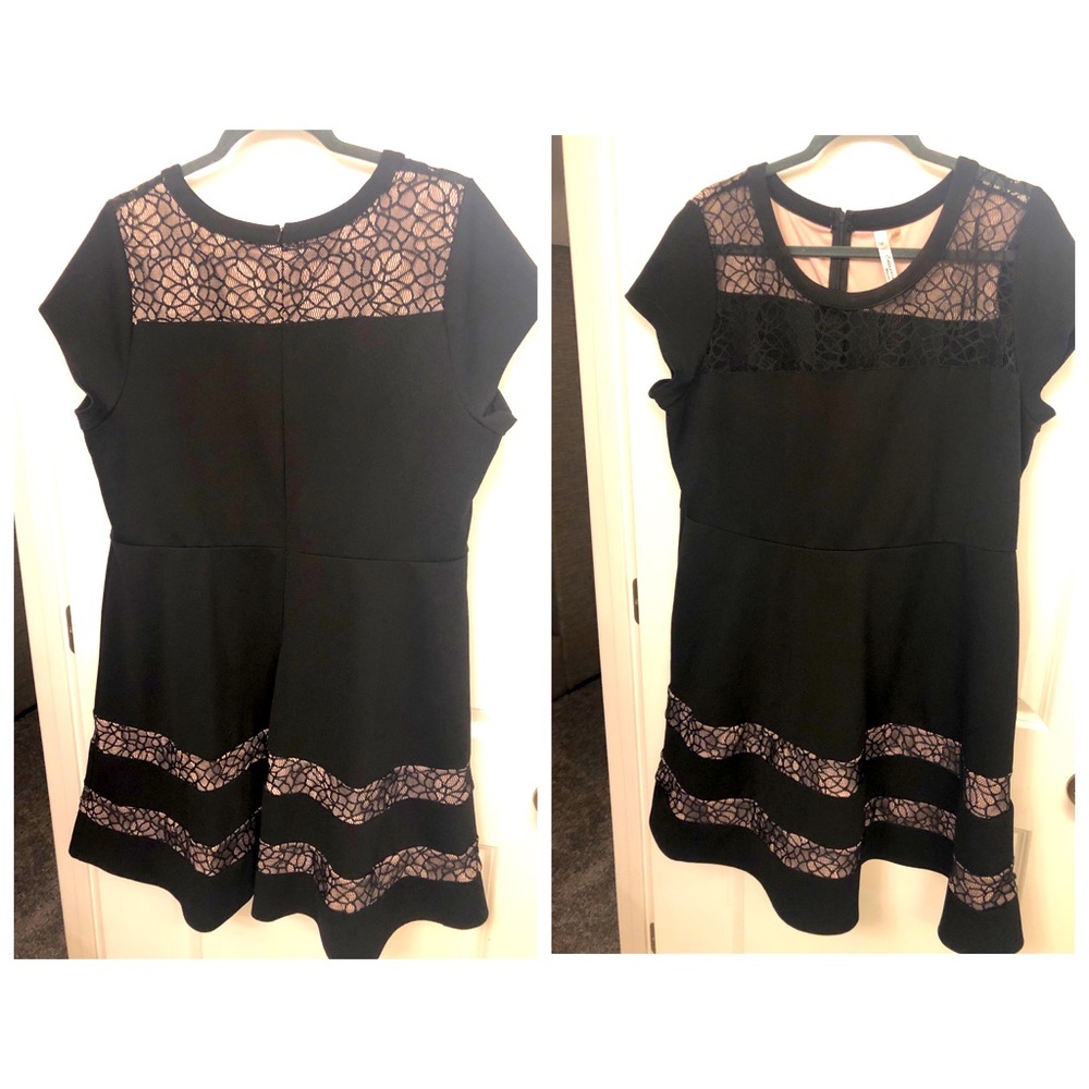 Eyelet cutout such a stretch fit and flare dress 2X